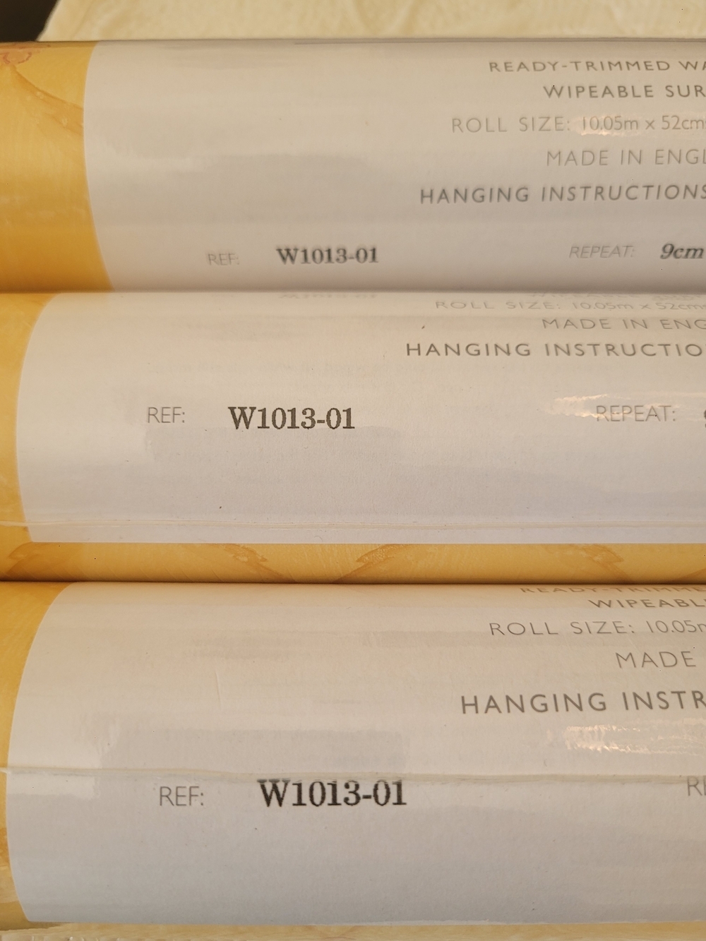 3 Roll Bundle- Osborne & Little Ready-Trimmed Wallpaper Roll in Soft Yellow - Picture 4 of 7
